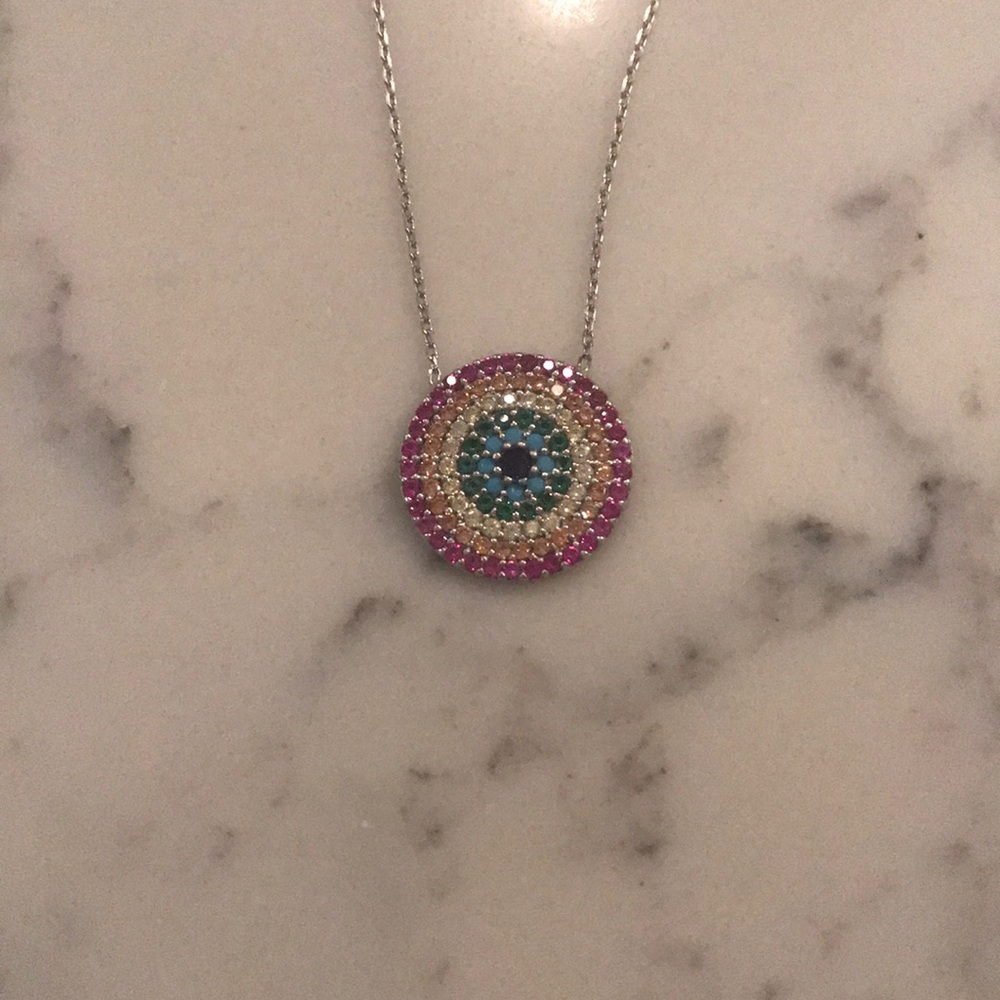 925 Sterling Silver multicolor pendants evil eye